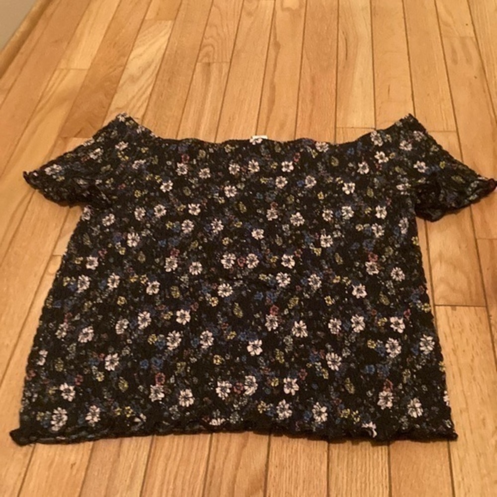 No Boundaries Black Floral Off-Shoulder Top